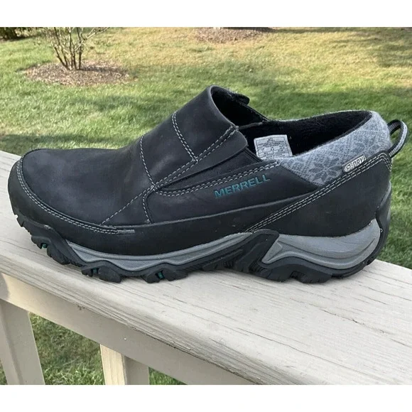 Merrell Mens 4 Select Dry Grip Insulated -40 Drawstring Black Blue Snow Boots Merrell Icepack Mid Polar Waterproof Mens Boots Black 7842  main image 2